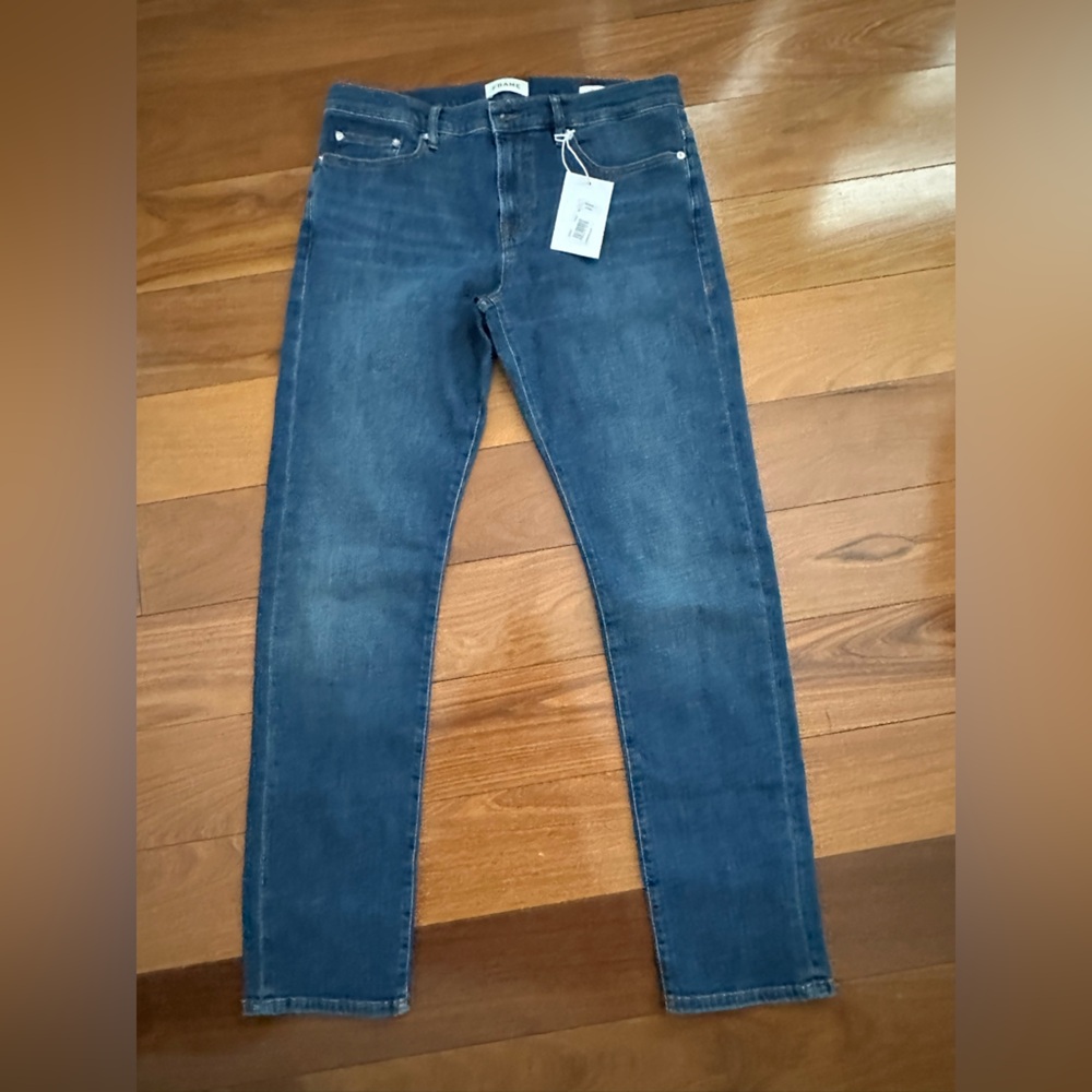 Frame Denim Men's Slim Straight Jeans in Blue